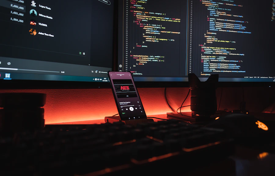 Tela de terminal com código em destaque